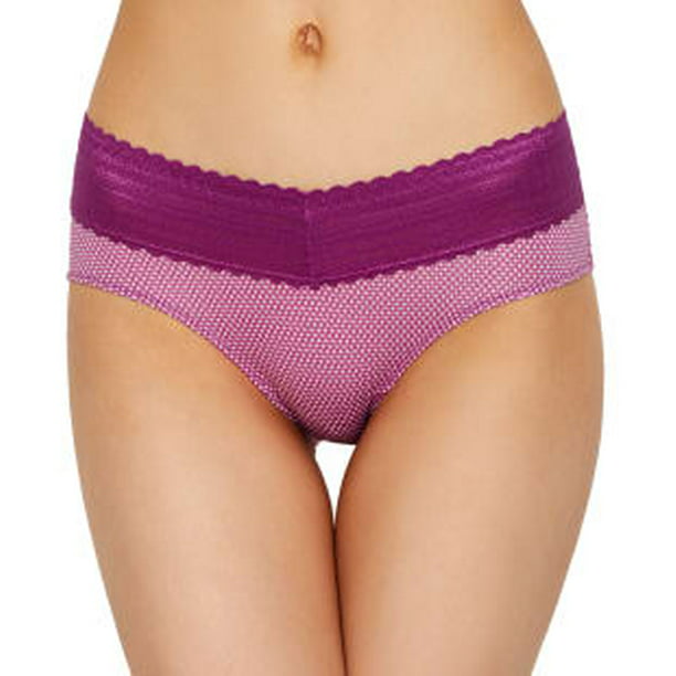 3 Warner Microfiber with Lace Hipsters  Size 7 Light Purple 5609J 